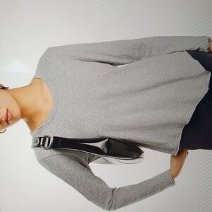 Wilt NWT LS Slub Tunic Raw Edge Top Size Large